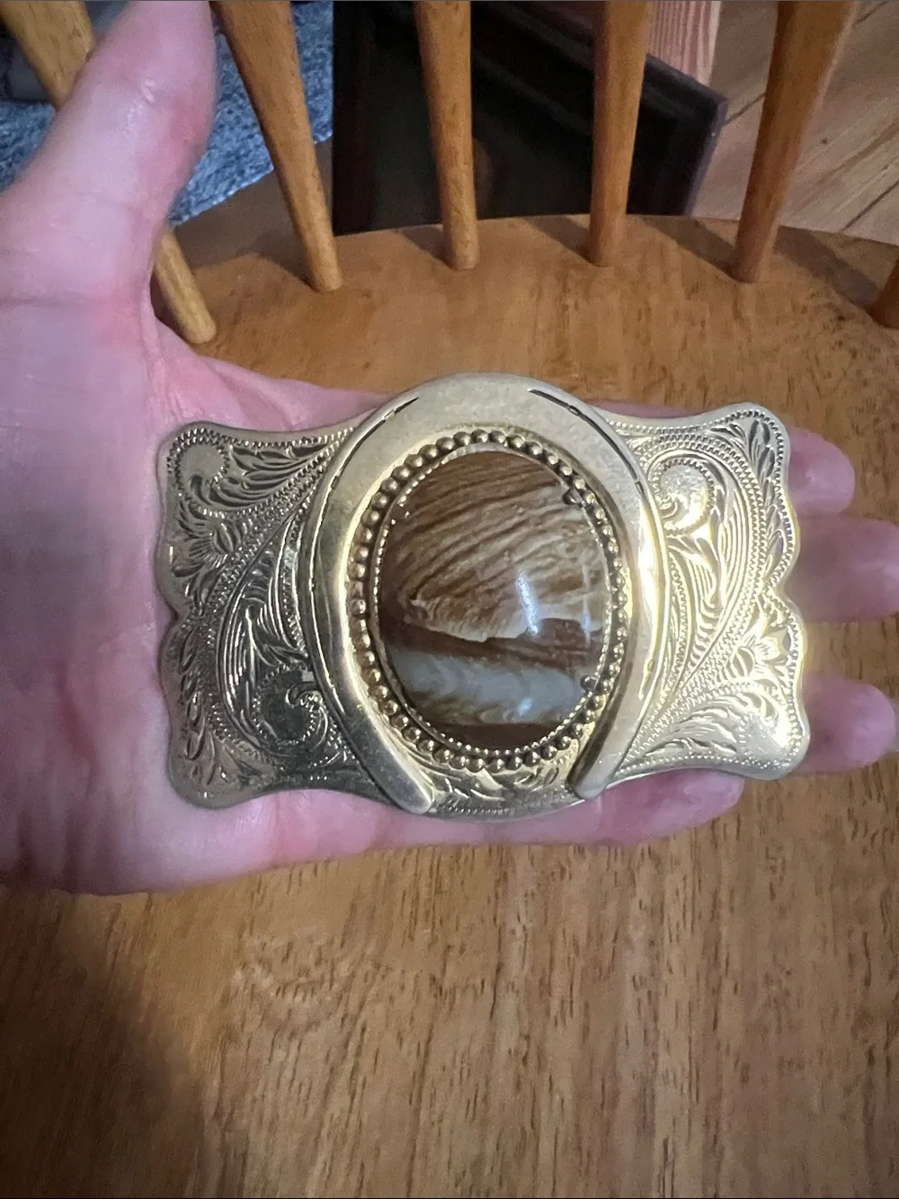 Vintage Western Goldtone Belt Buckle